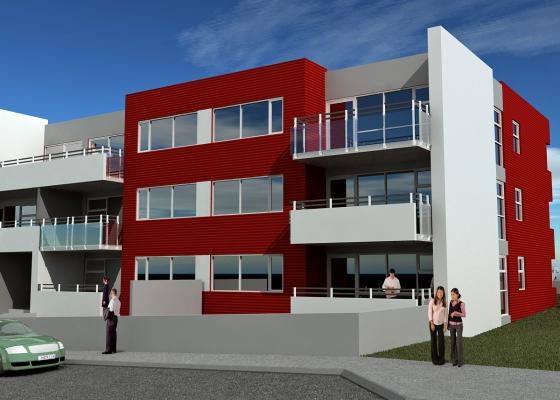 Tölvumynd af Gerplustræti 25-27 í Mosfellsbæ